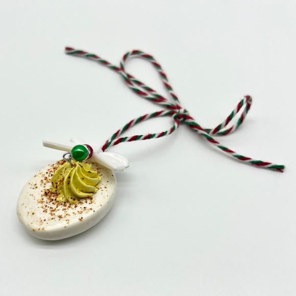Deviled Egg Christmas Ornament – Handmade Clay Food Ornament | Funny Holiday - Picture 10 of 15